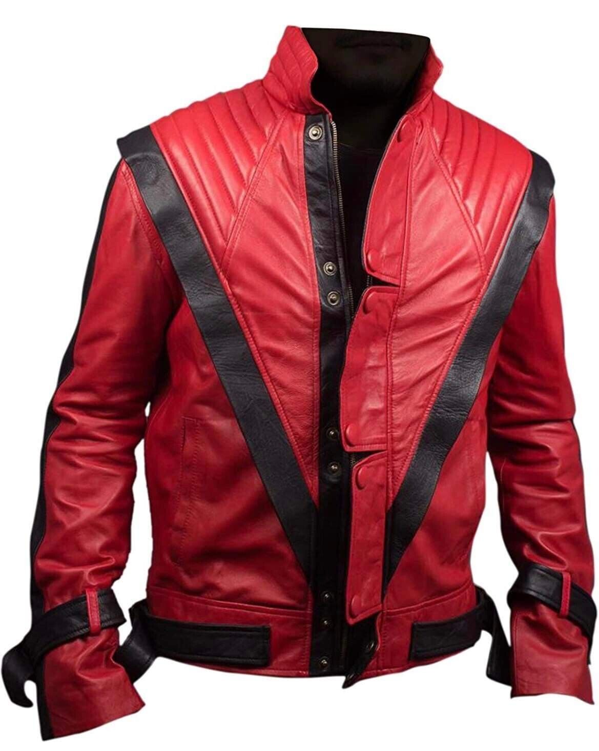 Men's Red and Black Thriller Jacket